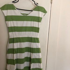 Green stripped 50s inspired house dress